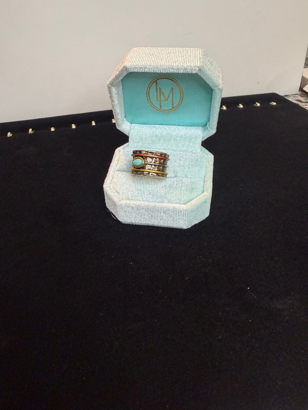 Stackable Silver Ring with Turquoise Stone